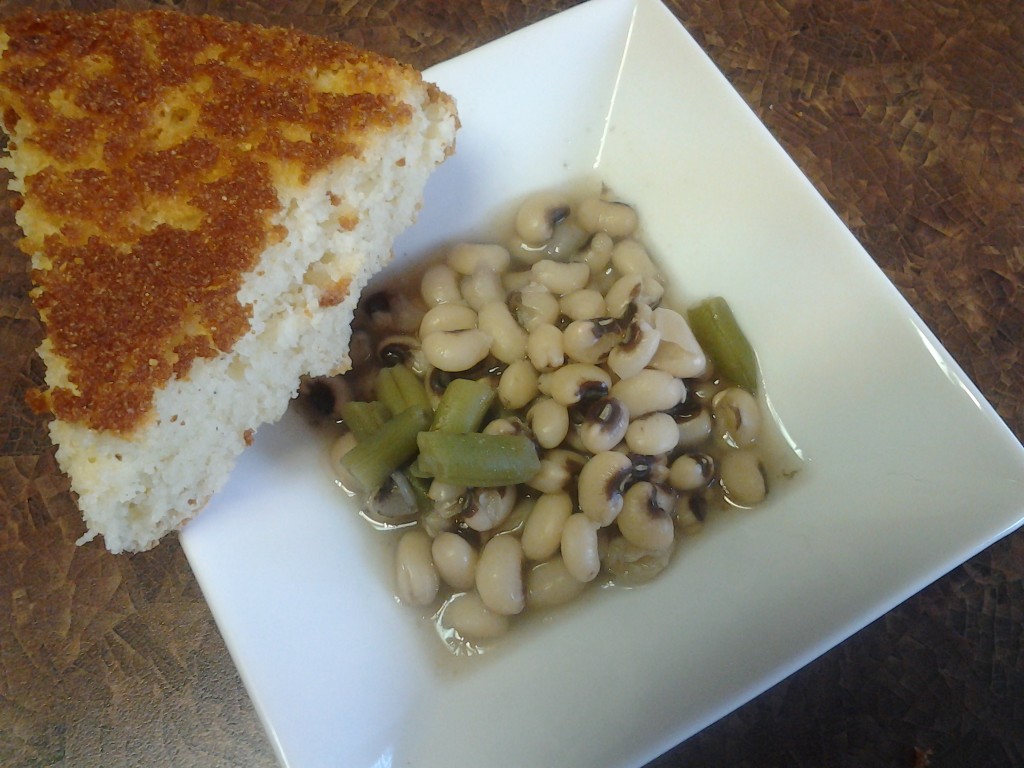 Southern Cornbread and Black-eyed peas