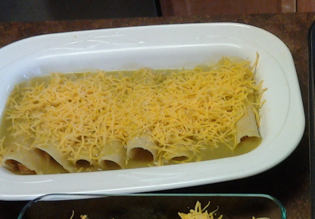 Chicken Enchiladas with Green sauce-ready for oven