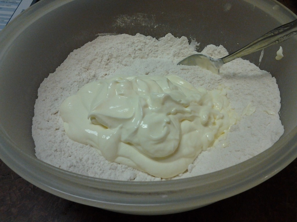 Scone -mixing wet and dry ingredients
