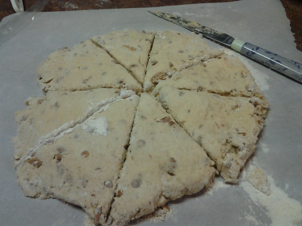 Scone dough - cut into wedges