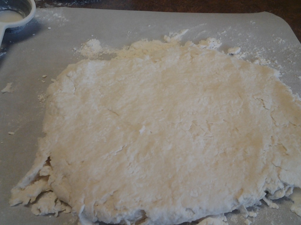 biscuit dough ready to cut