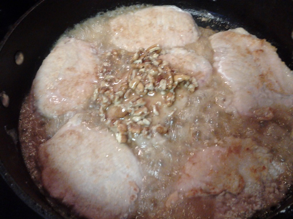 honey pecan pork chops add sauce
