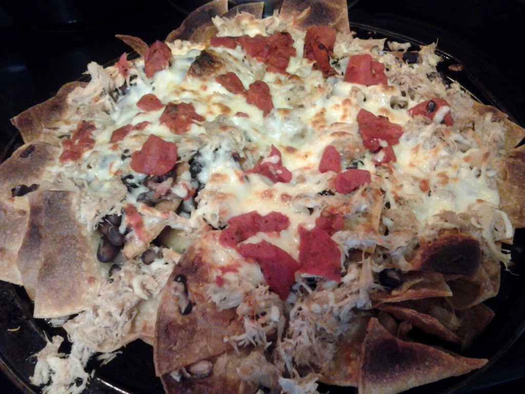 nachos on the pan