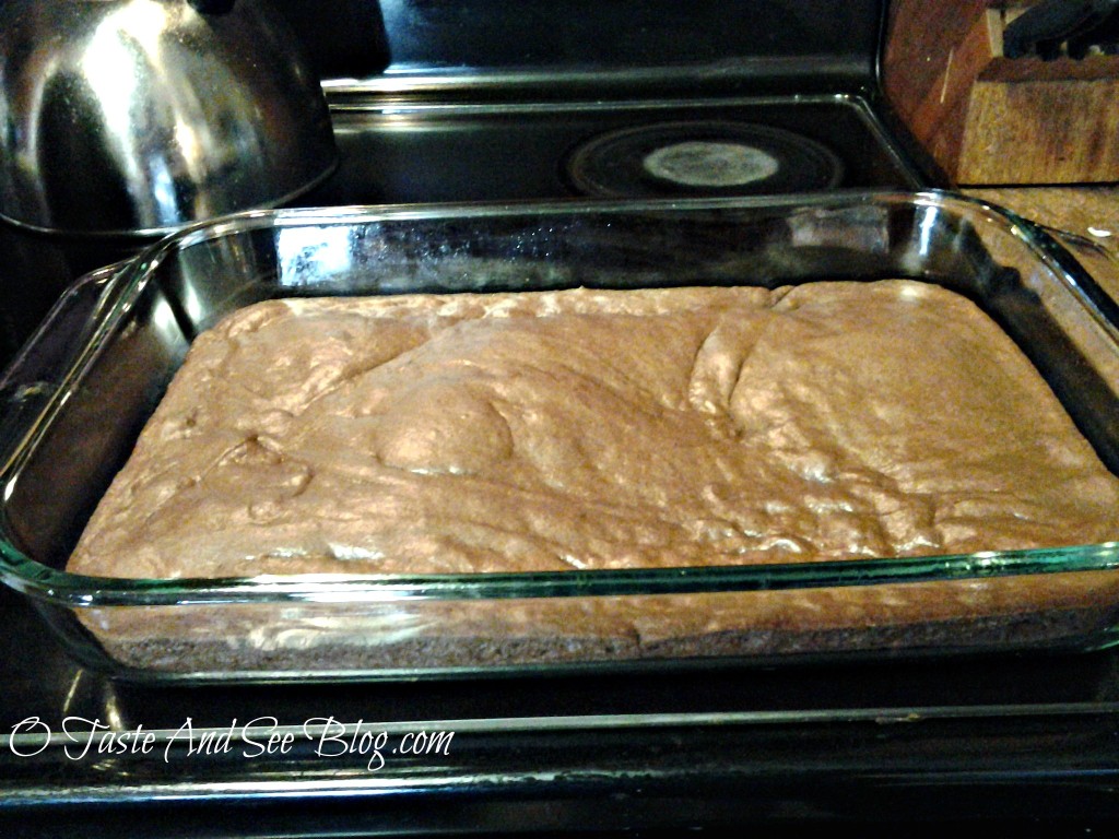 snicker cake fist layer baked