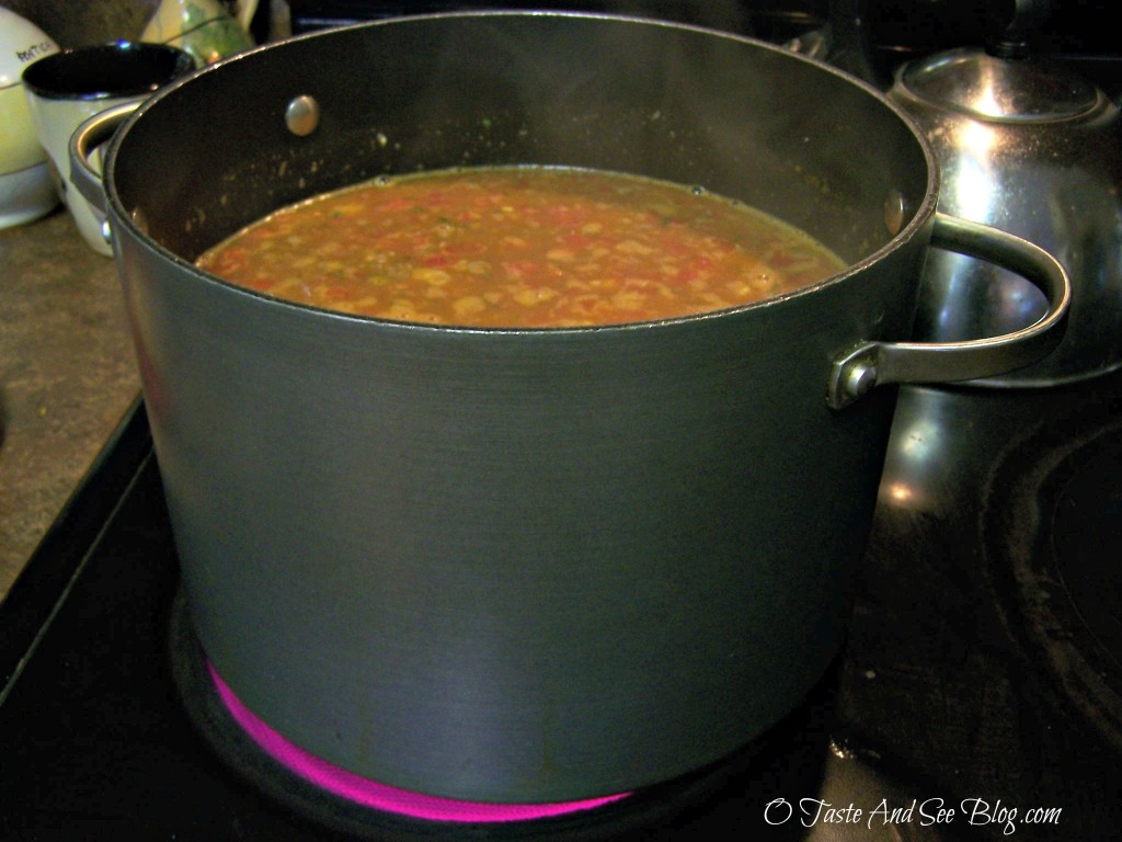 taco soup in pot
