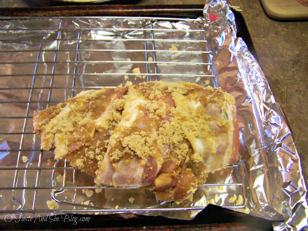 Bacon wrapped chicken with brown sugar glaze 056