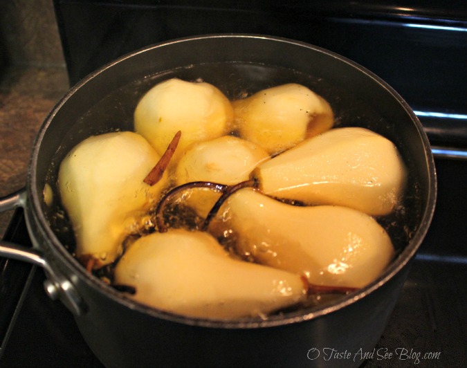 Sparkling Cider Poached Pears #ad 013