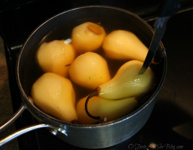Sparkling Cider Poached Pears #ad 017