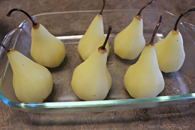 Sparkling Cider Poached Pears #ad 020