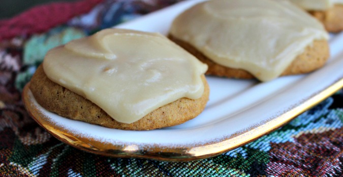 pumpkin cookies with caramel frosting #ad