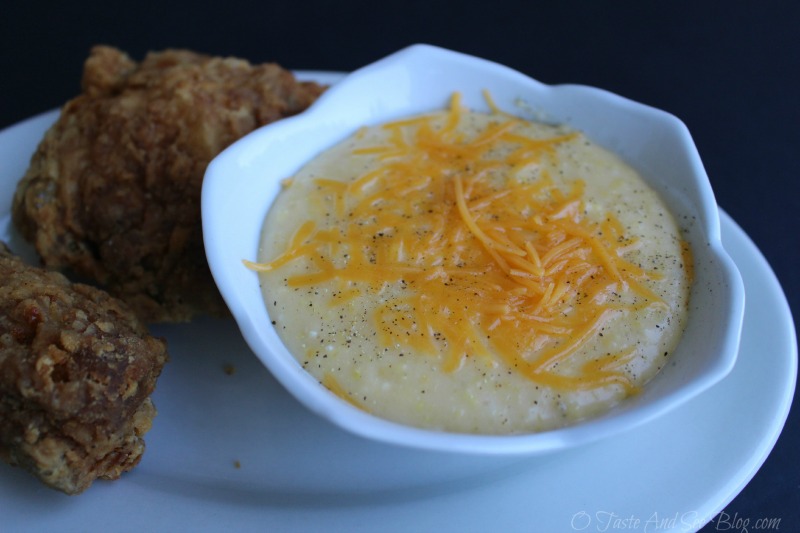 Fried chicken and cheese grits #SummerYum