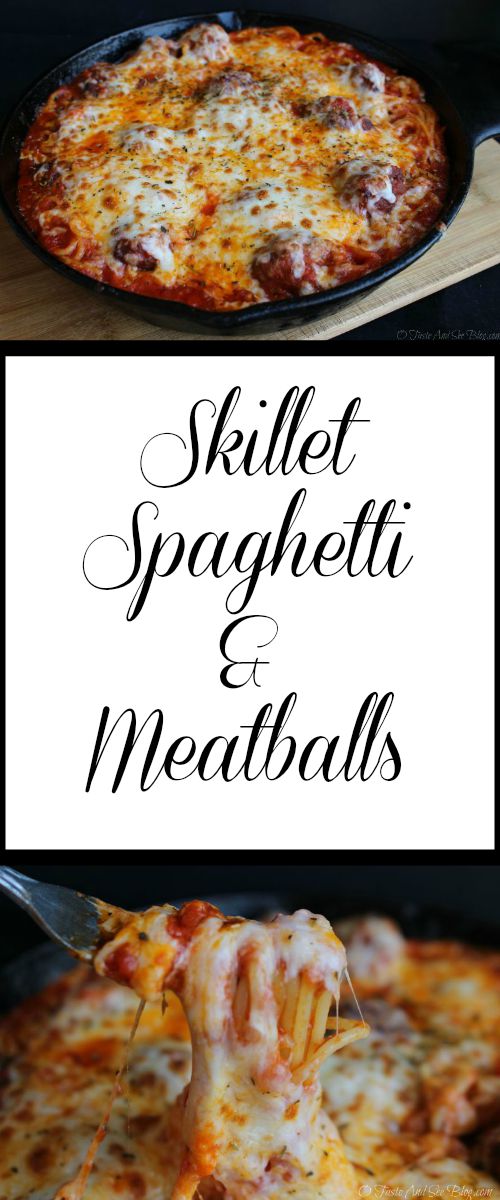 Skillet Spaghetti and meatballs