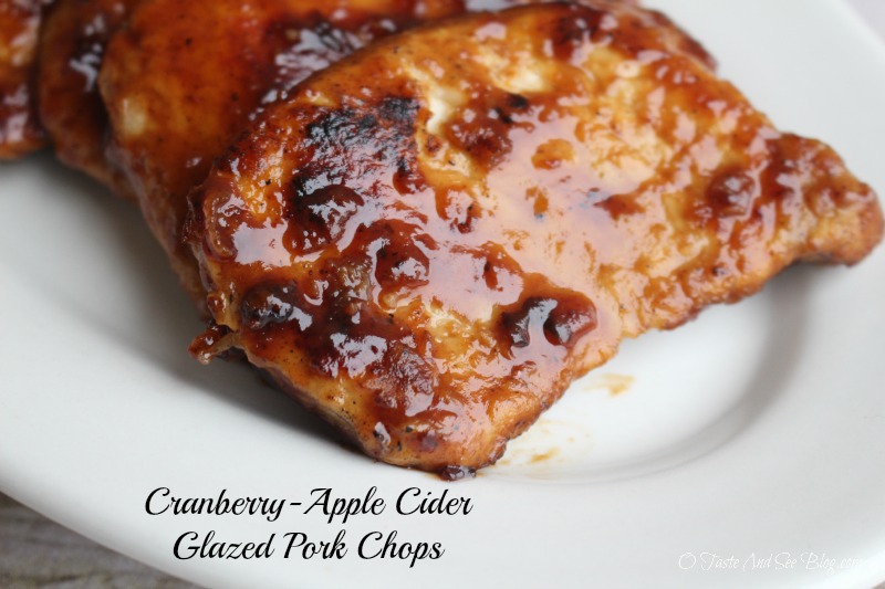 Cranberry apple cider glazed pork chops #ad #SmithfieldPork 