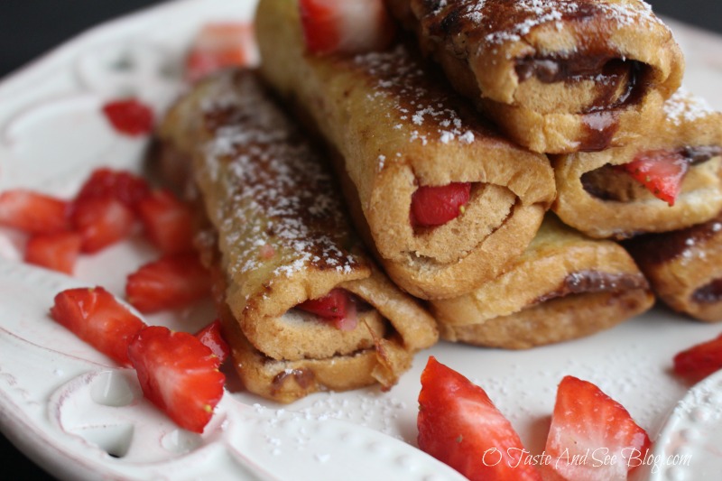 Strawberry Nutella French Toast Roll Ups 