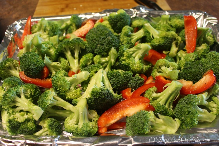 Roasted Broccoli and Red Peppers #JennyCraigKit #ad