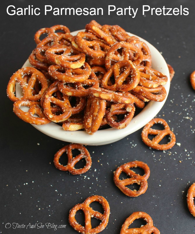 Time Saving Tuesday – Garlic Parmesan Party Pretzels - O Taste and See