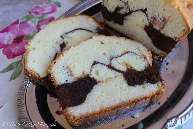 Vanilla Brownie Ripple Pound Cake